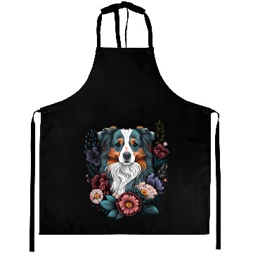 Discover Australian Shepherd Floral Aussie Flower Cute Aprons