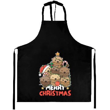 Discover Otter Christmas Tree Merry Christmas Aprons