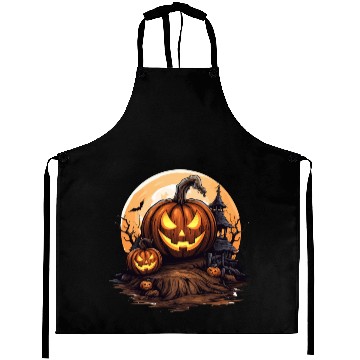 Discover Halloween Haunted House Spell Pumpkin Bat Aprons