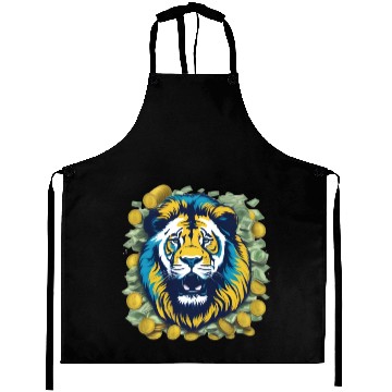 Discover Money Lion Art Aprons