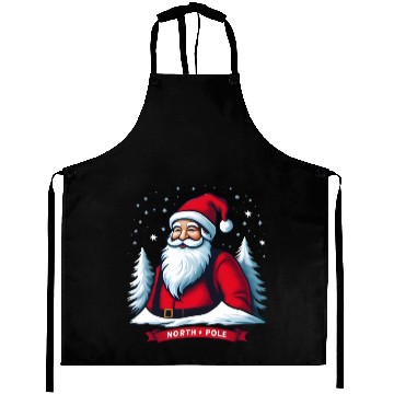 Discover North Pole santa merry christmas Aprons