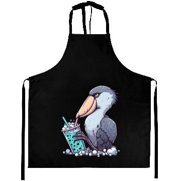 Discover Beaked stork with bubble tea Aprons