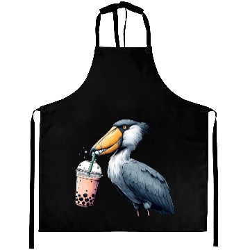Discover Beaked stork with bubble tea Aprons
