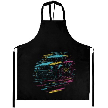 Discover Neon Car Dreams Aprons