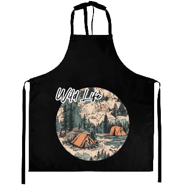 Discover Wild Life / Forest / Camping / Tent / Tree / River Aprons