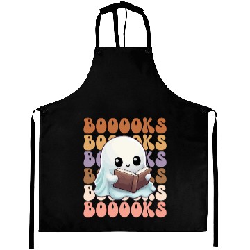 Discover Cute Ghost Reading Books | Booooks | Funny Aprons