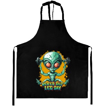 Discover Never skip leg day, Gym Workout, Alien gym Aprons