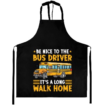 Discover Back To School Funny School Bus Driver Aprons