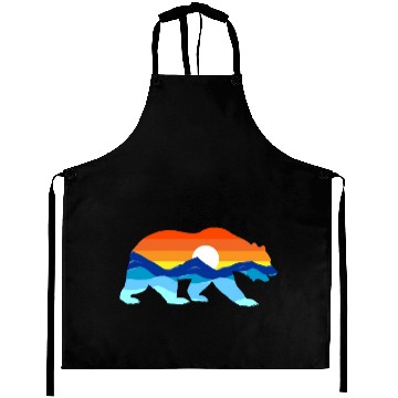 Discover Camping Hiking Retro Mountains Outdoors Camp Bear Aprons