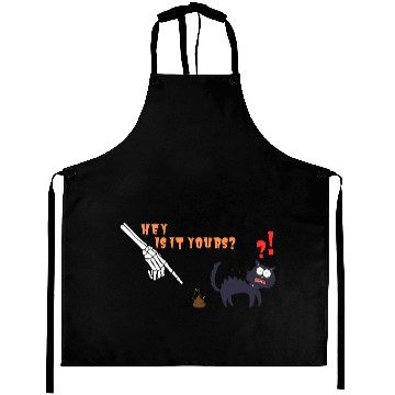 Discover Funny Halloween Skeleton and Cat Aprons