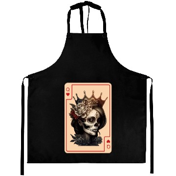 Discover Queen of Hearts Gothic Poker Card Game Halloween Aprons