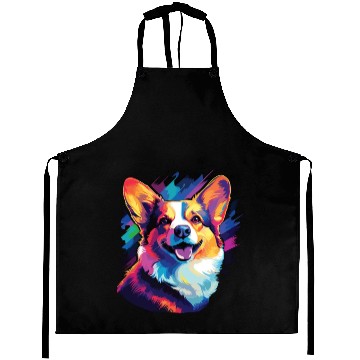 Discover Watercolor Colorful Corgi Aprons