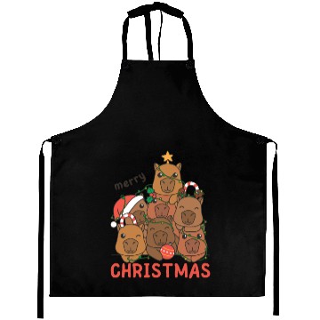 Discover Capybara Christmas Tree Merry Christmas Aprons