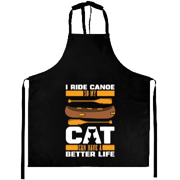 Discover Canoe Canoeing Canoeist Cat Aprons