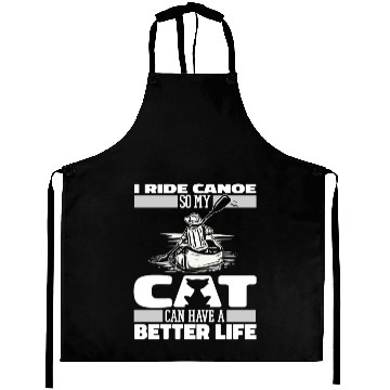 Discover Canoe Canoeing Canoeist Cat Aprons