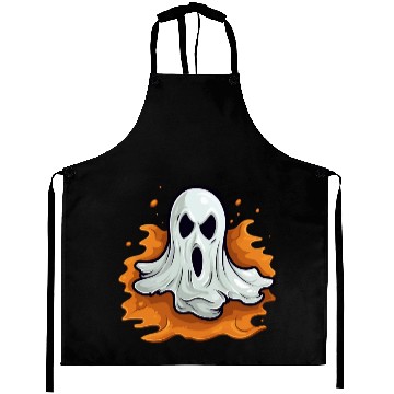 Discover Funny Halloween Pumpkin With Cute Ghost Aprons