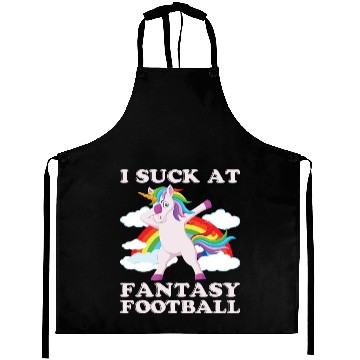Discover I suck at fantasy football dabbing unicorn funny Aprons