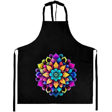 Discover Mandala: A Complex, Multicolored Floral Pattern Aprons