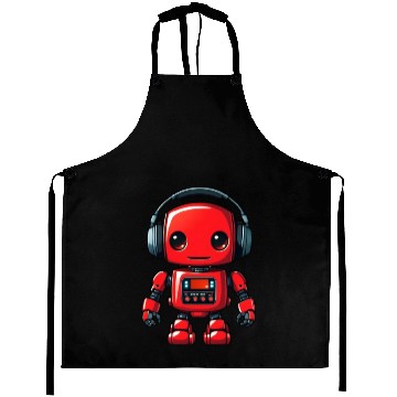 Discover Music Red Robot 2 Aprons