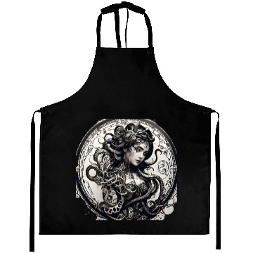 Discover T Tattoo black lines an octopus wrapped Aprons
