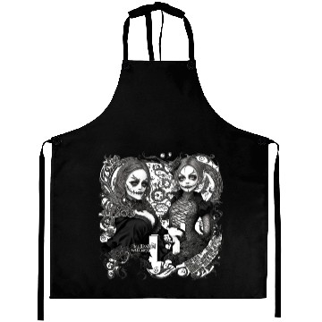 Discover Young witch and pumpkin Halloween 2 Aprons