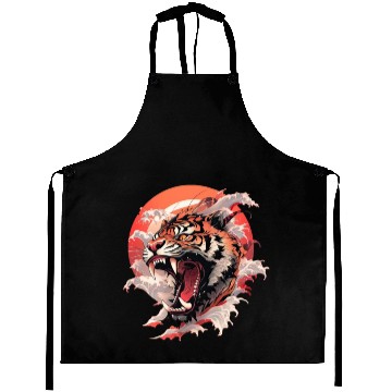 Discover Tokyo Asia 80s Japanese Retro Tiger Aprons