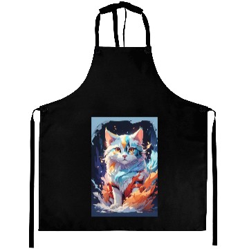 Discover Cute Crystal Fantasy Cat Design Aprons