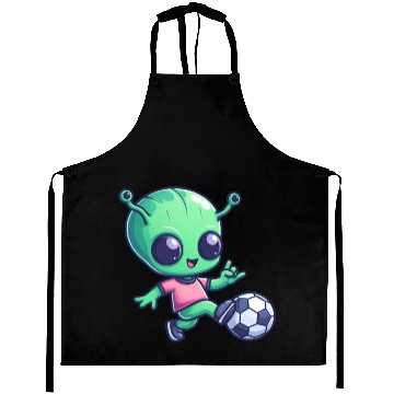 Discover Soccer Playing Alien: Green Galaxy Meets Pitch Aprons