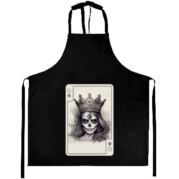 Discover Gothic Poker Card Game Creepy Queens Skull Aprons