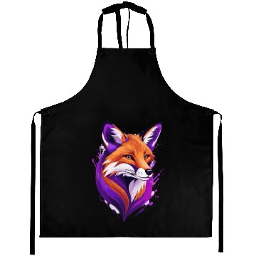Discover fox purple yellow Aprons