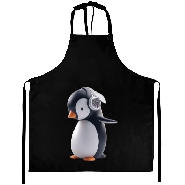 Discover Music Loving Penguin Aprons