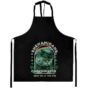 Discover Funny Irish Beer Loving Cat Aprons