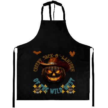 Discover Creepy Jack o Lantern of the Wild West Aprons