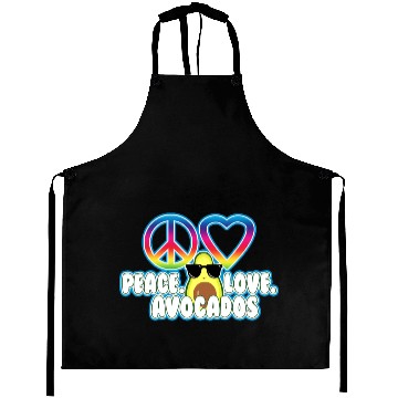 Discover PEACE LOVE AVOCADO Aprons