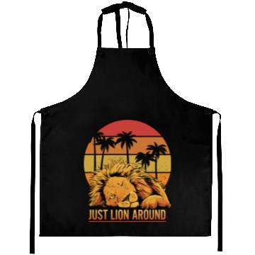 Discover Fun Just Lion Around Graphic For Lion Lovers Aprons