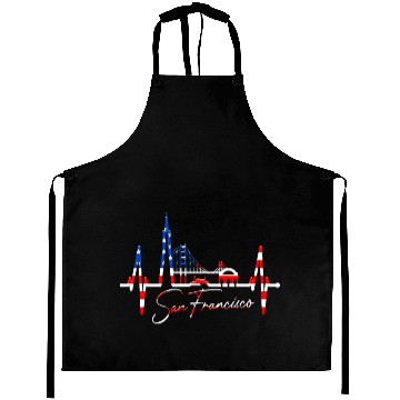 Discover San Francisco Skyline Heartbeat California Lover Aprons