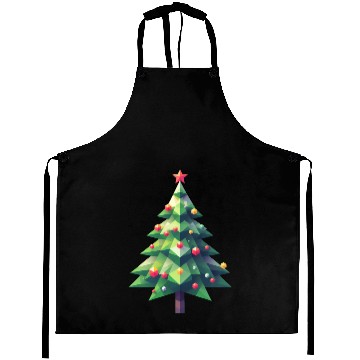 Discover Polygonal Christmas Magic: The Faceted Pine Tree Aprons