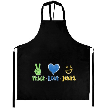 Discover peace love jokes Aprons