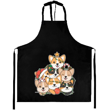 Discover Corgi Christmas Tree Funny Animal Christmas Aprons