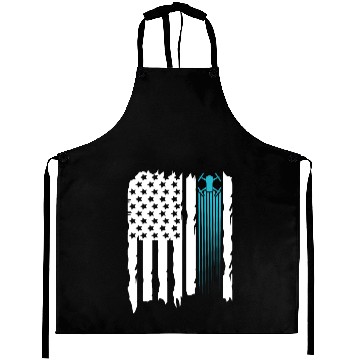 Discover drone us flag Aprons