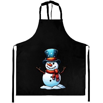Discover Snowman / Winter / Snowflake / White / Frosti Aprons