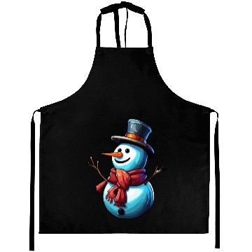 Discover Snowman / Winter / Snowflake / White / Frosti Aprons