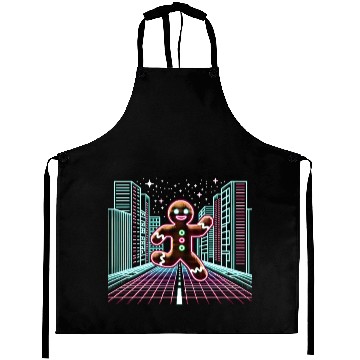 Discover The Gingerbread Sprinter - Retro Arcade Holiday Aprons