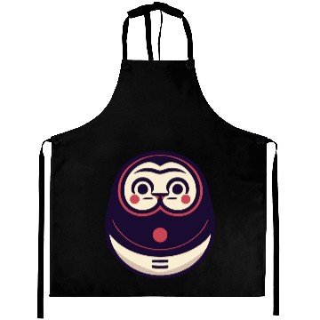 Discover Kawaii Cat Face Daruma Doll Aprons