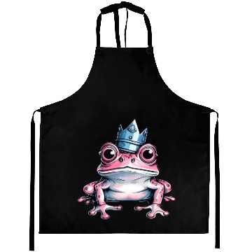 Discover Cute pink frog with crown Aprons