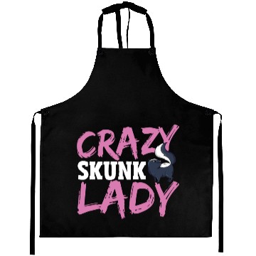 Discover Crazy Skunk Lady Skunk Whisperer Skunk Lover Aprons