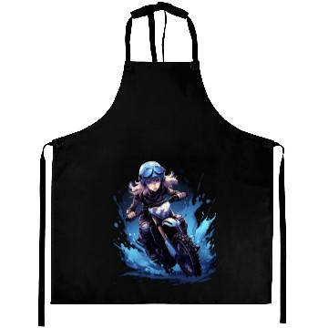 Discover Dirt Bike Anime Girl Ice Racing Motorcycle Ice Aprons