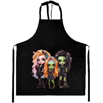 Discover Gothic Trio: Green-Skinned Beauties Aprons