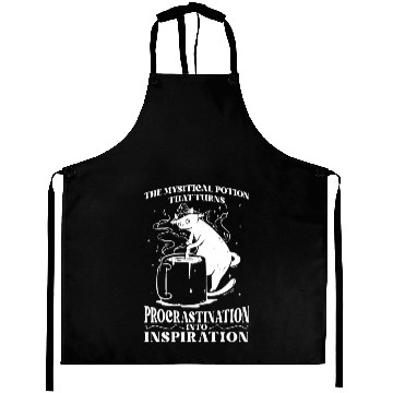 Discover Witch Cat Coffee Potion Funny Procrastination Quot Aprons