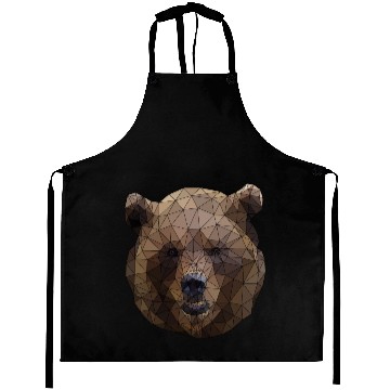 Discover Polygonal brown bear triangular shape low poly art Aprons